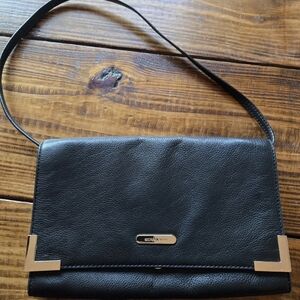 Black Leather Crossbody Bag